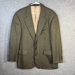 Polo University Club by Ralph Lauren Mens Wool Plaid Sport Coat Blazer 43R